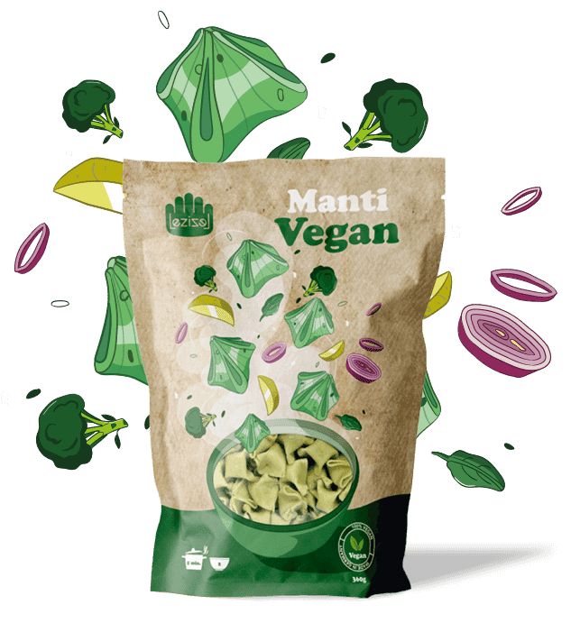 Manti Vegan Packung von Lezizel mit Zutaten